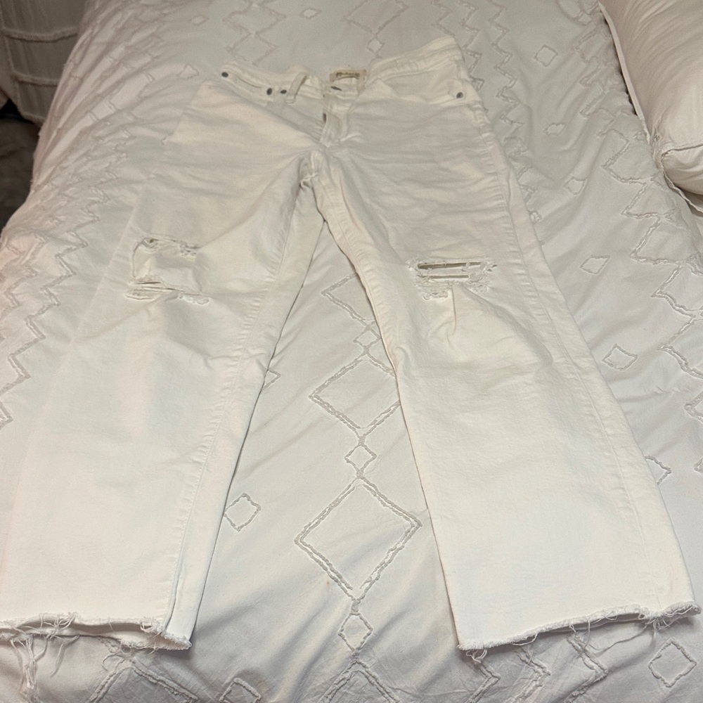 Madewell White Straight Leg Jeans